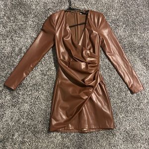 Zara Faux Leather Dress| size XS